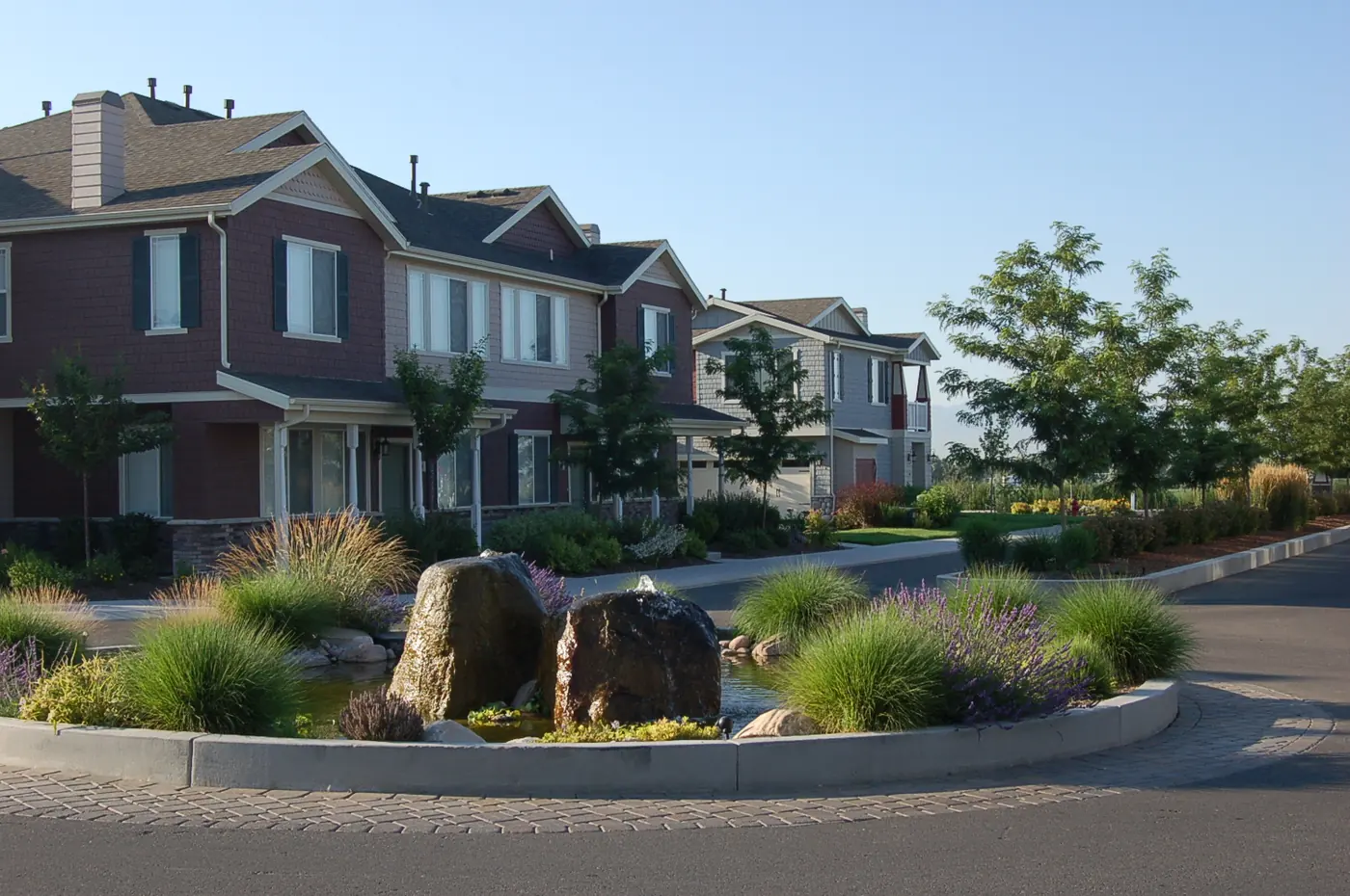 Townhomes along the street