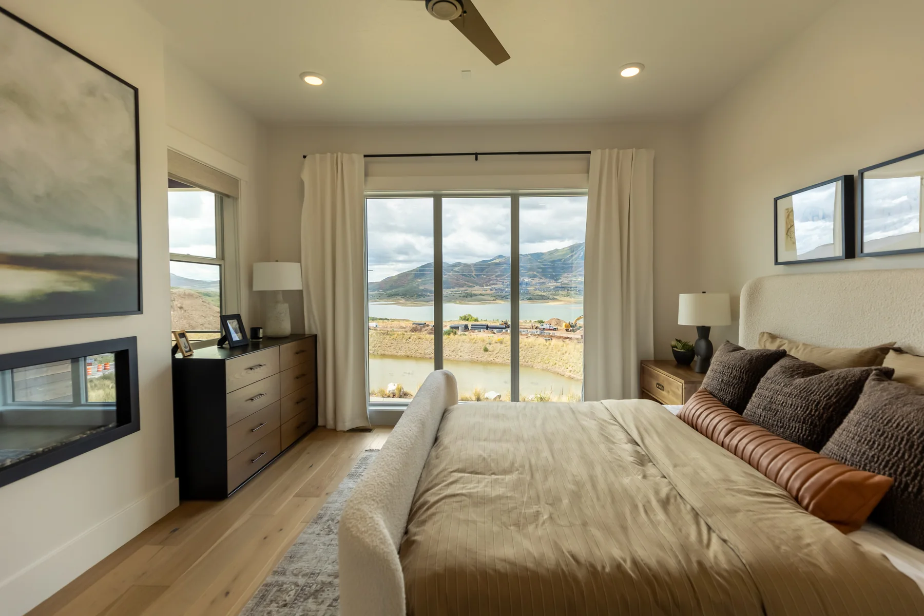 Bedroom overlooking Jordanelle in the Phase III Skyline model.