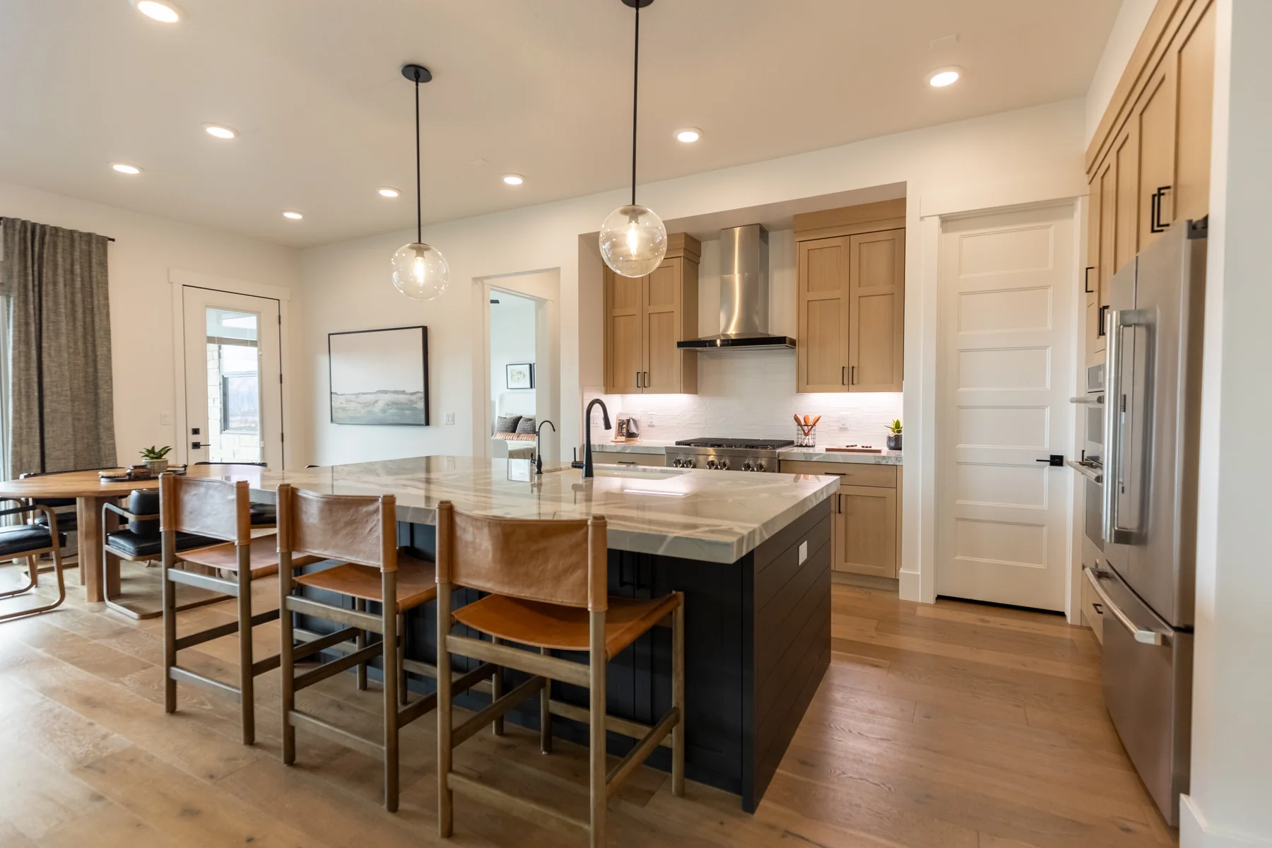 Kitchen and dining area in the Phase III Skyline model.